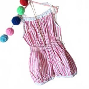NEW WOVENPLAY girl's jada jumpsuit in pink and white stripes